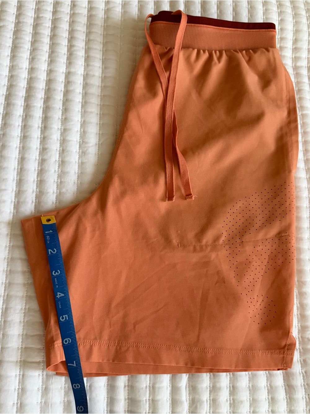 Fabletics Fundamental Orange Drawstring Shorts 7” Large - Picture 3 of 3